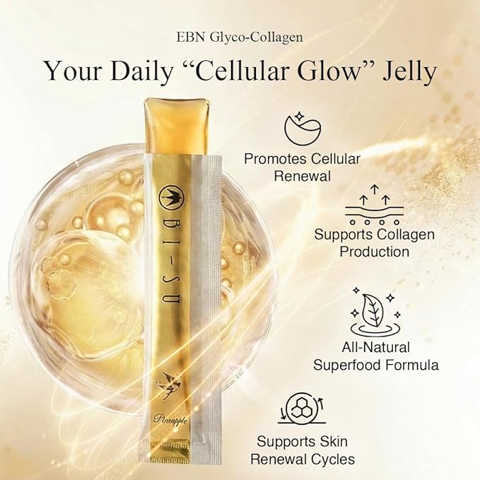 BI-SU Bird's Nest Essence Collagen Jelly Stick with Vitamin C Fish Collagen Peptides Anti Aging Maintain Skin Elasticity Immunity Support Japan Beauty Skin Care Secret Pineapple Flavor 7 PCS
