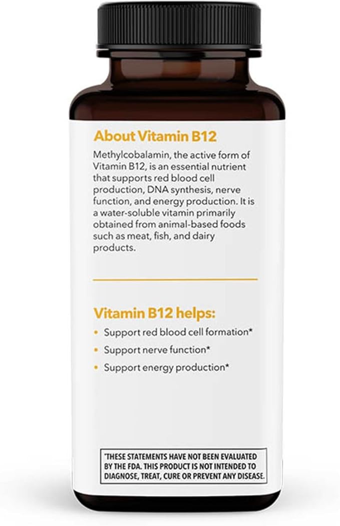 LifeSeasons Essentials Vitamin B12 10000 mcg Quick Melts – Methylcobalamin B12 for Energy Production &amp Nervous System Support – Berry Flavor – Fast-Dissolving Tablets – 60 Quick Melts