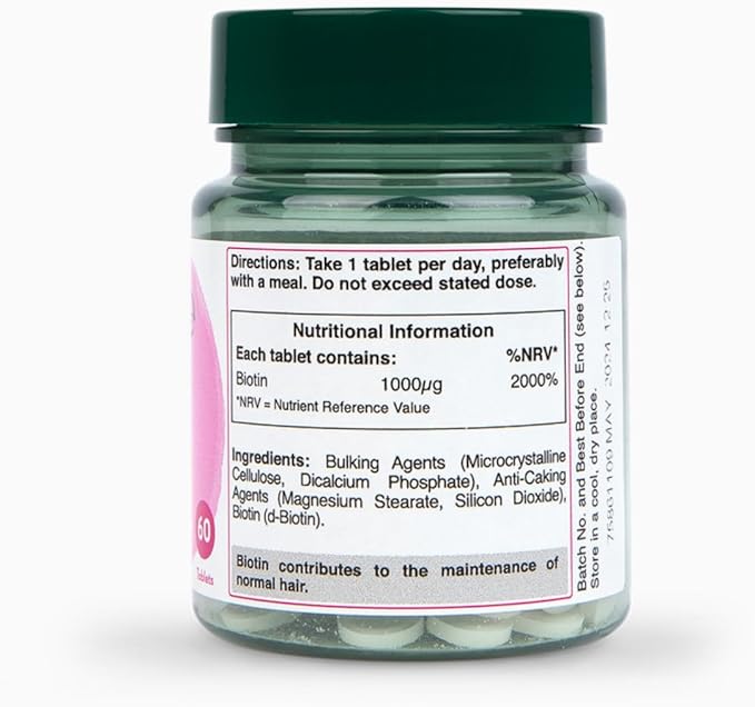 H and B Barrett Biotin 1000ug 60 Tablets (Pack fo 2 Total 120 Tablets)
