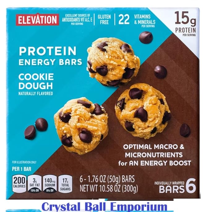 Generic DELICIOUS Gluten Free Cookie Dough Protein Energy Bars 4 Boxes 32 Total Bars