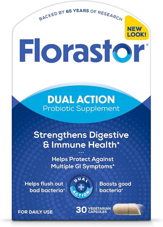 Florastor Probiotics for Digestive and Immune Health 30 Capsules Probiotics for Women &amp Men Helps Flush Out Bad Bacteria Boosts The Good with Our Unique Strain Saccharomyces Boulardii