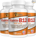 Sunshine Naturals Vitamin B12 500 mcg Dietary Supplement 100 Tablets (3 Pack)