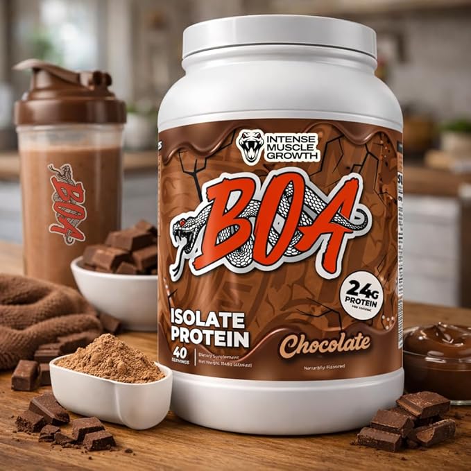 BOA Isolate Protein with Vitamin B6 and Zinc - Low-Sodium Whey Protein Isolate 24g of Protein per Scoop - (Chocolate - 40 Servings)