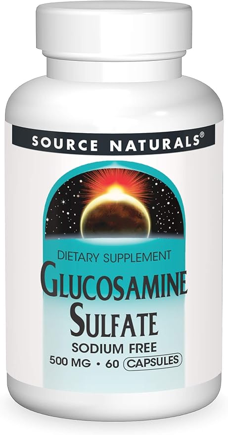 Source Naturals Sodium-Free Glucosamine Sulfate for Joint Support 500 mg - 60 Capsules