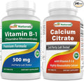 Best Naturals Vitamin B1 as Thiamine Mononitrate 500 mg &amp Calcium Citrate with Vitamin D-3