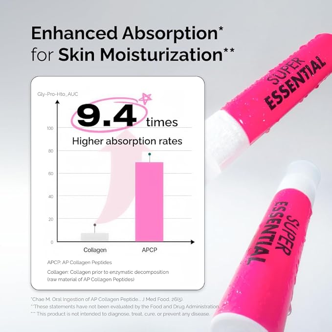 VITALBEAUTIE Super Essential (7-Day) – Women’s All‑in‑One Beauty + Multivitamin Ampoules &amp Tablets – 1000mg Fish Collagen + 1000mg Vitamin C Biotin Iron Vitamin D – Grape Flavor - 7 Servings