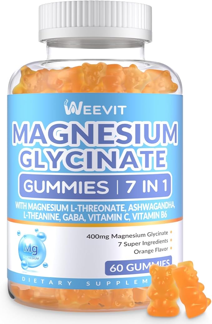 Magnesium Glycinate Gummies Magnesium Glycinate with L-Threonate Ashwagandha L-Theanine Magnesium Supplements for Women &amp Men