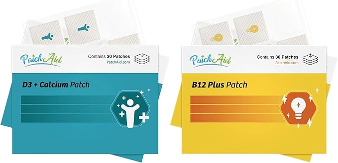 Patch Aid Winter Blues Relief Bundle: B12 Energy Plus + D3/Calcium Topical Patches – Combat Low Sunlight Boost Mood &amp Energy | $50 Value