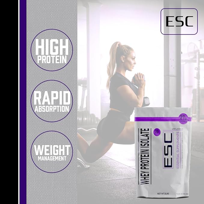 Pure Unflavored Whey Protein Isolate - 27g Protein per Serving - Versatile All-Purpose Protein Supplement