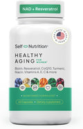 Healthy Aging Supplement for Women - NAD+ Resveratrol Collagen Booster Biotin Hyaluronic Acid &amp More. Cellular Energy Healthy Aging Skin Support - USA Vegan 60 Capsules.