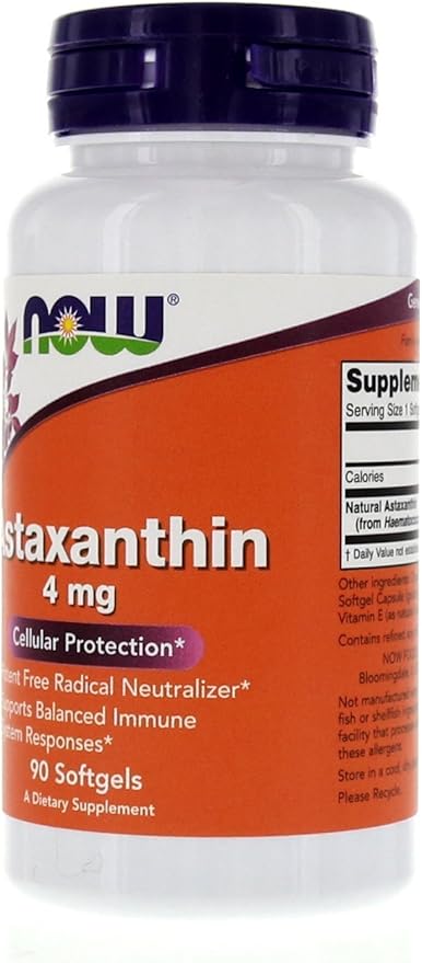 NOW Foods Astaxanthin 4mg 90 Softgels (Cellular Protection) (Pack of 2)