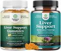 Bundle of Cleansing Herbal Liver Detox Gummies with Artichoke Extract Turmeric Curcumin &amp L-Carnitine and Liver Cleanse Detox &amp Repair - Silymarin Milk Thistle with Dandelion Root Choline Be