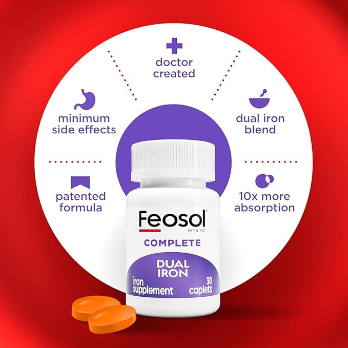 Feosol Complete with Bifera Iron 30 Caplets (3 Pack)