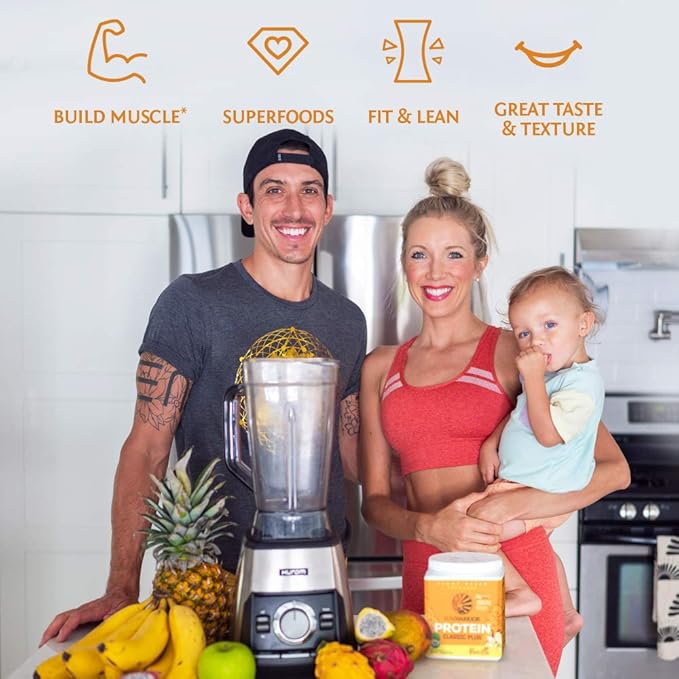 Clean Vegan Protein Powder Chocolate | Organic Protein Powder Plant Based Formula with 5 Superfood Blend Sprouted &amp Fermented | Non-GMO Low Carb Soy Dairy &amp Gluten Free (Chocolate 15 Servings