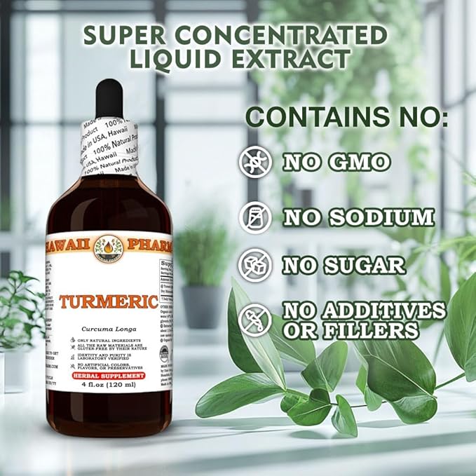 Turmeric (Curcuma Longa) Dry Rhizome Tincture All Natural Vegan Pure Liquid Extract - 32 fl.oz