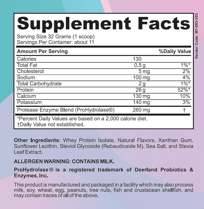 Baby Blues Lactation Protein Powder for Breastfeeding Moms | 26g Whey Protein Isolate | Breastfeeding Safe Postpartum Protein with Sunflower Lecithin &amp ProHydrolase | Fenugreek Free | Vanilla
