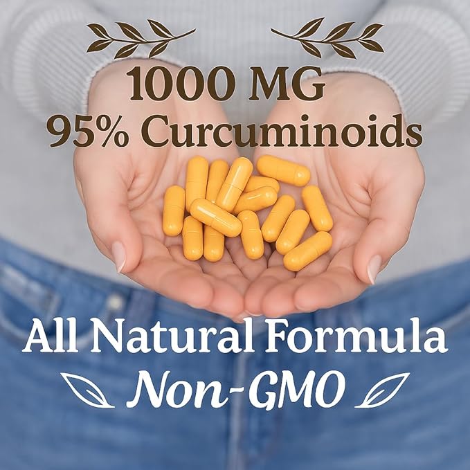Me First Living Turmeric Curcumin 1000 mg 95% Curcuminoids Bioperine 10 mg 19x More Potent Than Others Increased Absorption Non-GMO Organic Turmeric Vegan Gluten Free 60 Capsules