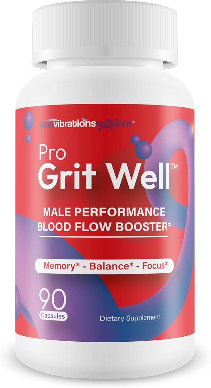 Pro Grit Well Male Performance Max Blood Flow Booster - Our Best Gritwell Male Performance Supplement to Increase Bloodflow to Vital Areas - Healthy Alpha Boost Blood Circulation Supplements for Men
