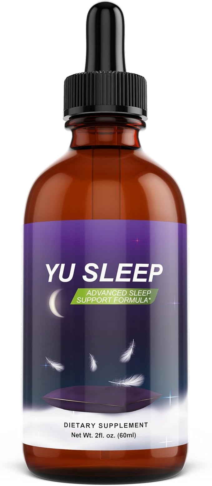 YuSleep – Natural Sleep Drops with Tart Cherry GABA &amp 5-HTP – Helps Reduce 3 A.M. Wake-Ups Calm a Racing Mind &amp Support Deep Restorative Sleep – Gentle 0.9 mg Melatonin – 2 oz / 60 ml