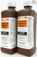 Ferrous Sulfate Elixir 220mg/5mL 16oz Bottle - 2 Pack
