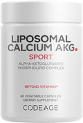 Codeage Liposomal Calcium AKG Supplement - Calcium Alpha-Ketoglutarate - 2-Month Supply - Liposomal Delivery - 1 Capsule Per Serving - Non-GMO Gluten-Free - 60 Capsules