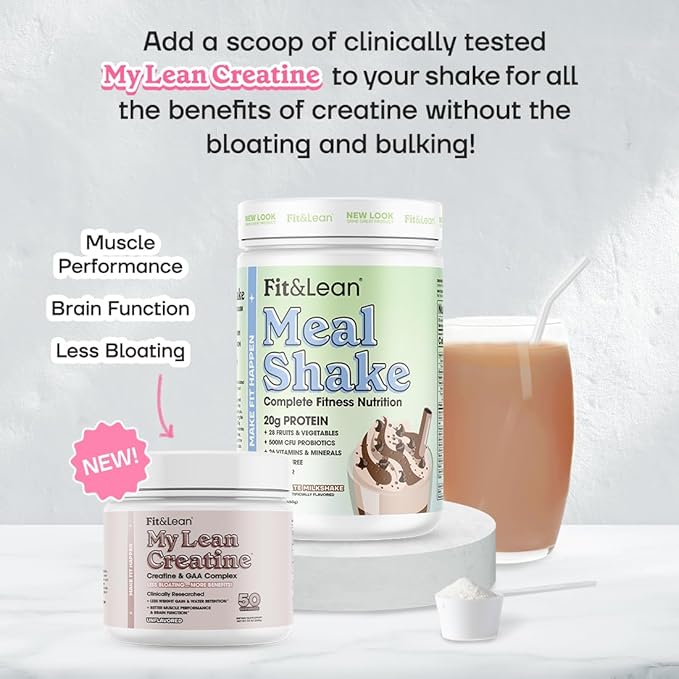 Fit &amp Lean Meal Shake Fat Burning Meal Replacement Protein Fiber Probiotics Chocolate 1lb 10 Servings Per Container