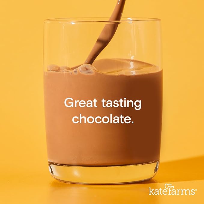 KATE FARMS Organic 1.4 High Calorie Nutrition Shake Chocolate 20g Protein 27 Vitamins and Minerals Meal Replacement 11 oz (12 Pack)