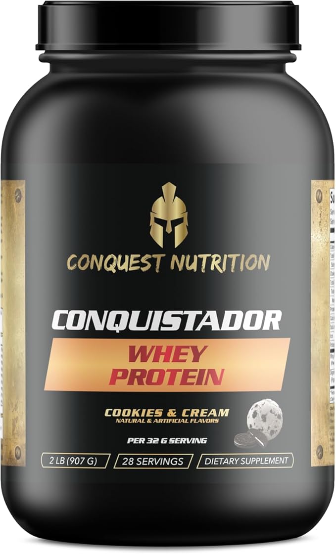 Conquistador Whey Protein Cookies and Cream Premium Protein 2lb