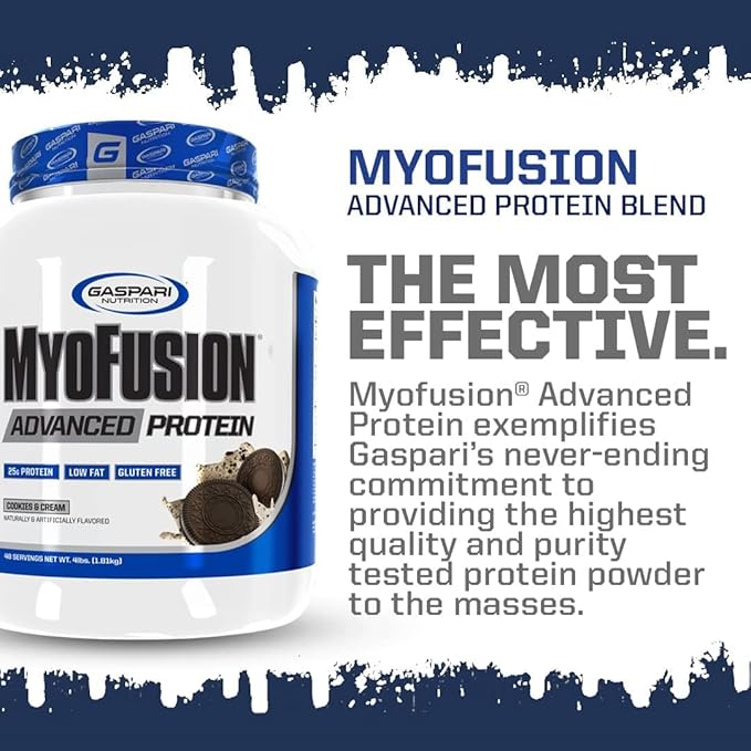 Gaspari Nutrition Myofusion Advanced Protein Protein Blend with Whey Protein Casein Protein and Isolate Protein Low Fat and Gluten Free (Chocolate Peanut Butter Crunch 2 Pound)