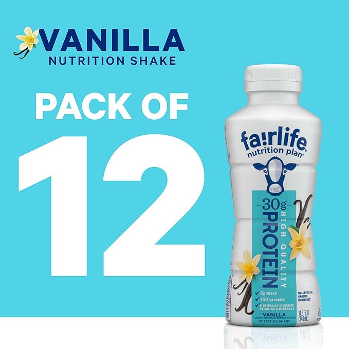 Fair Life Nutrition Plan High Protein Liquid Shake Vanilla 11.5 Fl Oz Pack of 12