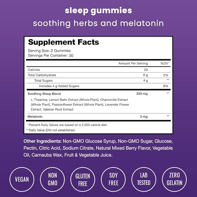 NutraChamps Sleep Gummies for Adults &amp Kids Melatonin Gummies with Chamomile Valerian &amp L Theanine Vegan Childrens Melatonin 3mg 1.5 mg or 6mg (Pack of 2 120 Gummy)