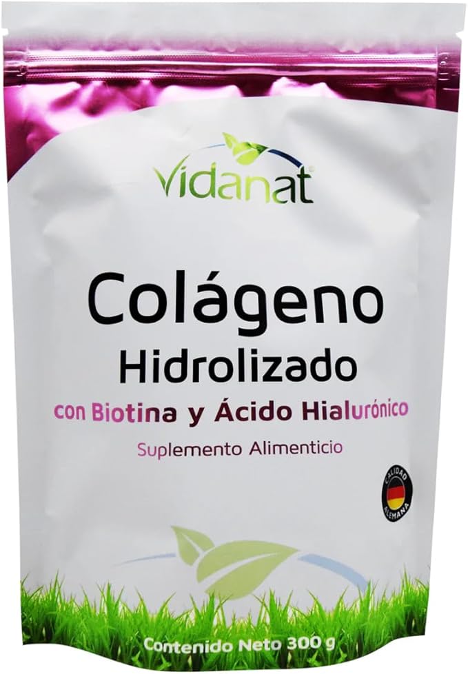 Vidanat Pure Hydrolyzed Collagen with Biotin &amp Hyaluronic Acid – Supports Skin Hair Nails &amp Joint Health – High-Absorption Protein Powder – 300g (Pack of 1) – 15 Servings per Bag