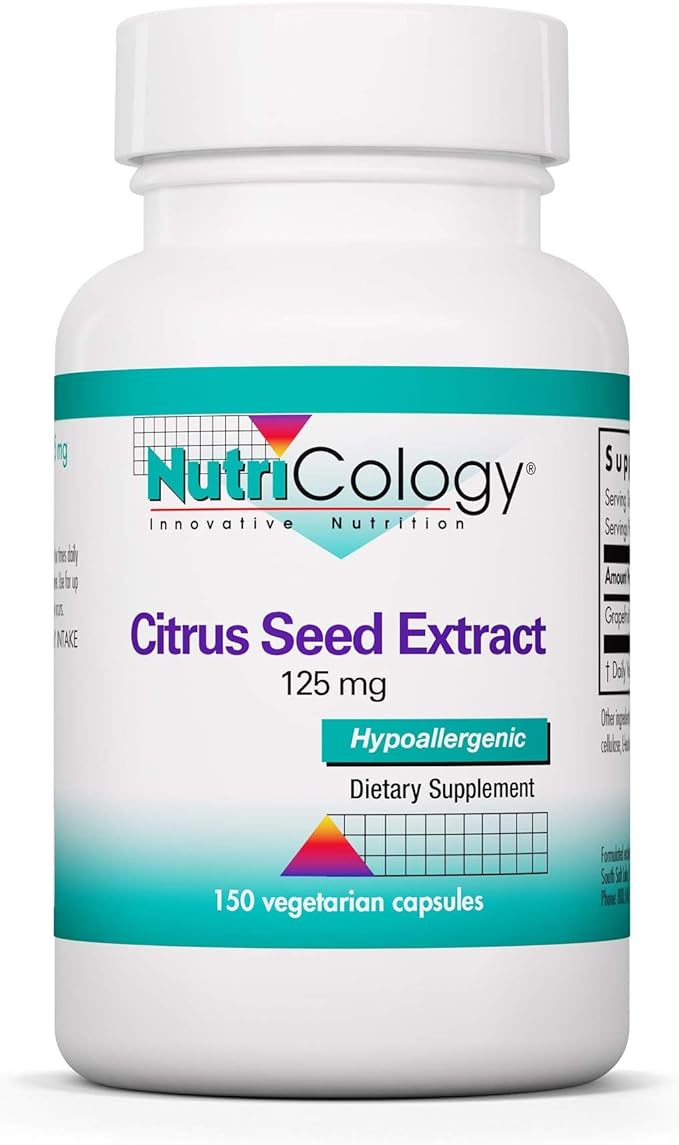 Nutricology Citrus Seed Extract Supplement - Grapefruit Seed Extract 250mg Supports Metabolic Function Vegetarian Capsules - 150 Count