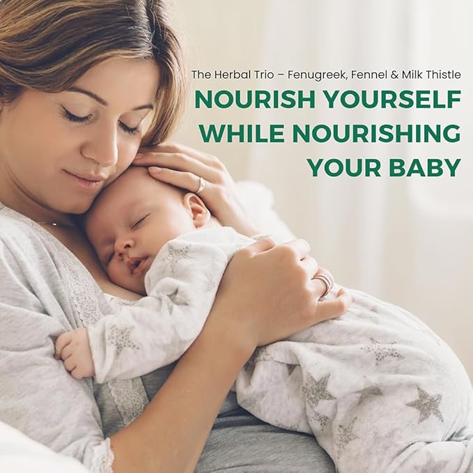 Breastfeeding Supplement - Support Increase Milk Supply with Fenugreek Fennel and Milk Thistle - Lactation Support Supplements for Supports Healthy Breast Milk Production 90 Capsules