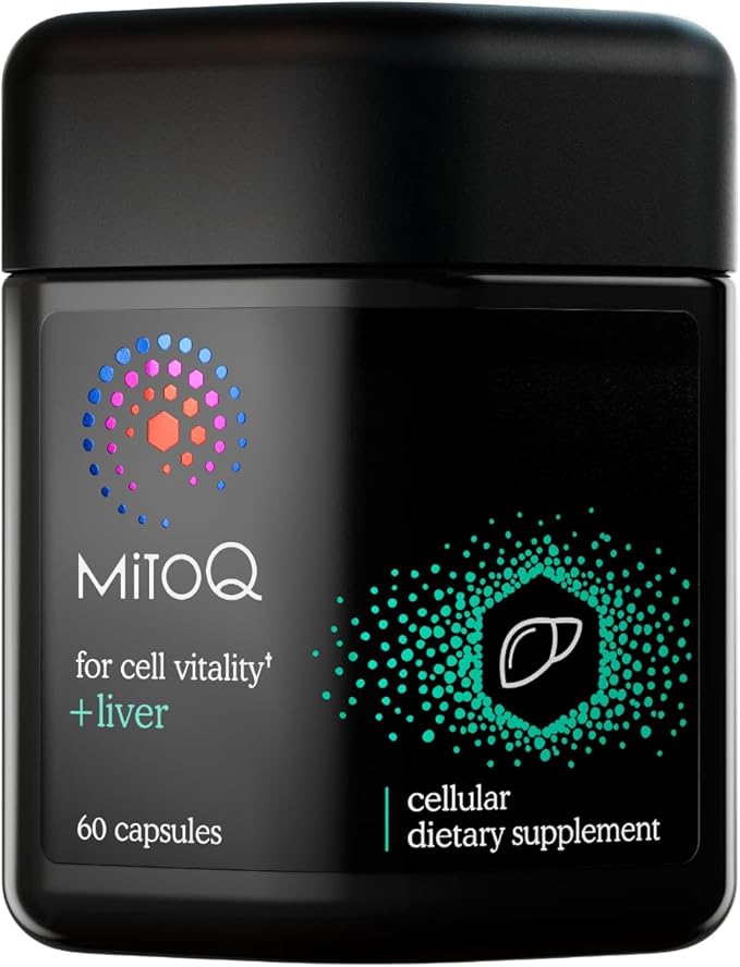 MitoQ +Liver – Advanced Liver Supplement with Highly Bioavailable Milk Thistle Choline Selenium Mitoquinol – Supports Metabolism Body’s Natural Detoxification &amp Liver Health – 60 Capsules