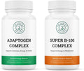 B-100 Complex &amp Adaptogen Complex Bundle - Energy Calming Relief &amp Emotional Well-Being for Optimal Living