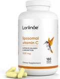 Liposomal Vitamin C 1600mg High Absorption Capsules with Sunflower Lecithin Fat-Soluble Vitamin C Supplement for Immune Collagen and Antioxidant Support 180 Vegan Capsules
