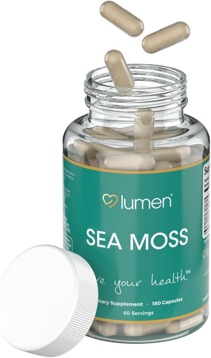 Lumen Naturals Sea Moss for Women – with Irish Moss Bladderwrack &amp BioPerine – 2100mg Per Serving – 180 Capsules – 60 Servings – Non-GMO Vegan &amp Gluten-Free (180 Count (Pack of 1))