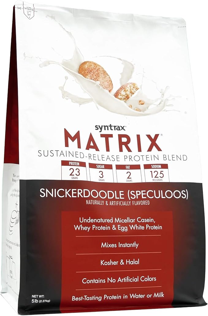 Syntrax Nutrition Matrix - Sustained-Release Protein Blend Snickerdoodle 5 lbs. Real Cookie Pieces