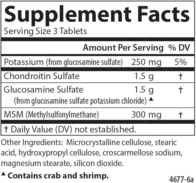 Carlson - Nutra-Support Glucosamine Chondroitin &amp MSM Joint Function Cartilage Support &amp Optimal Wellness 120 tablets