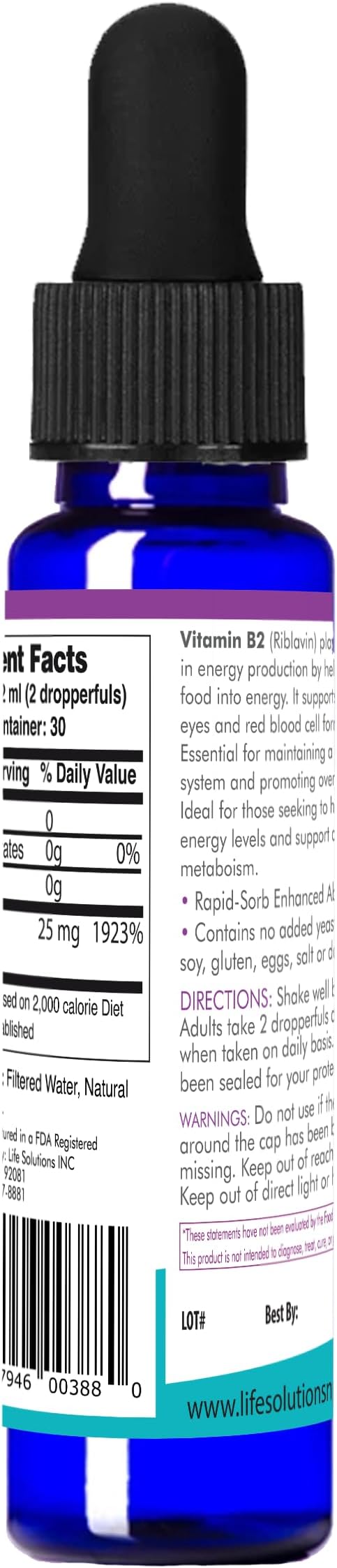 Life Solutions Vitamin B2 Dietary Supplement