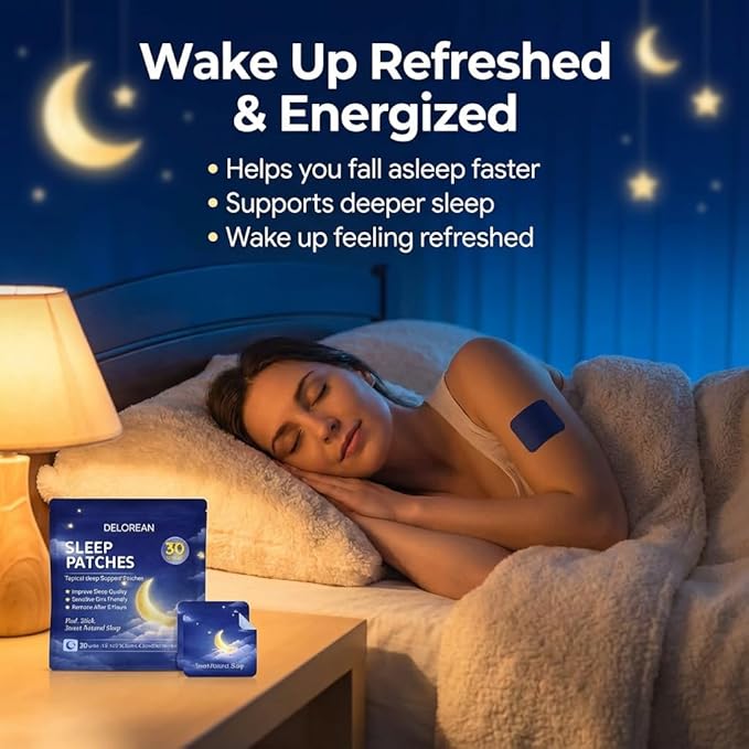 Drowzen Sleep Patches Delorean Sleep Patches for Adults Herbal Melatonin &amp Valerian Night Patches Sleeping Stickers for Relaxation &amp Nighttime Rest 30 Patches (2PCS)