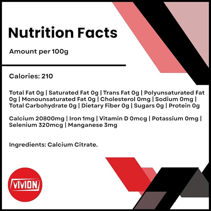 Calcium Citrate Powder - Bulk 25 kg (55 lb) - Pure Vitamin Supplement Ingredient &amp Natural Antacid - Anticaking Agent Tablet Capsule Excipient