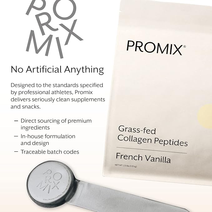 ProMix Nutrition Hydrolyzed Collagen Peptides Protein - Type 1 &amp 3 Grass Fed Collagen Organic Coconut Sugar Vanilla - 2.5 Pound (Pack of 1)