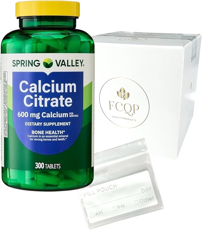 Spring Valley Calcium Citrate Dietary Supplement Tablets for Bone Health 600 mg 300 Count