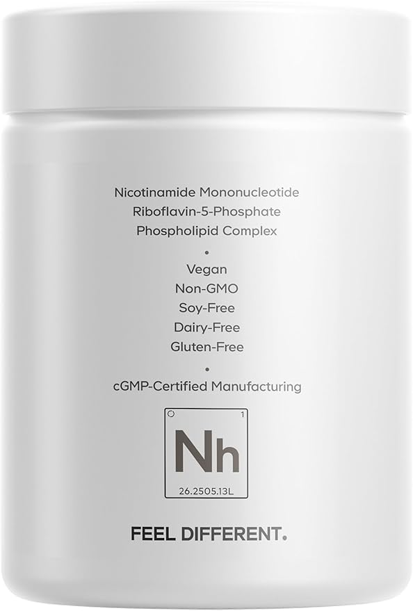 Codeage Liposomal NMNH Platinum - 500 mg NMNH Supplement NAD+ Precursor with Quercetin Pterostilbene Apigenin Active B Vitamins B2 Riboflavin &amp Vitamin B12 Methylcobalamin - Non-GMO - 60 Capsu