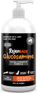 Liquid Glucosamine for Dogs with Chondroitin MSM &amp Hyaluronic Acid (16oz). Hip &amp Joint Supplement Supports Better Mobility &amp Promotes New Cartilage. Eases Joint Stiffness. Rejenease Made