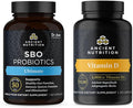 Ancient Nutrition SBO Probiotics Capsules Ultimate 60 Count + Vitamin D Capsules 90 Count