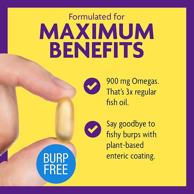 InnovixLabs Triple Strength Omega 3 Supplement Burpless Fish Oil for Women and Men - 900 mg EPA &amp DHA Brain &amp Joint Support Award Winning &amp Third-Party Tested 200 Softgels
