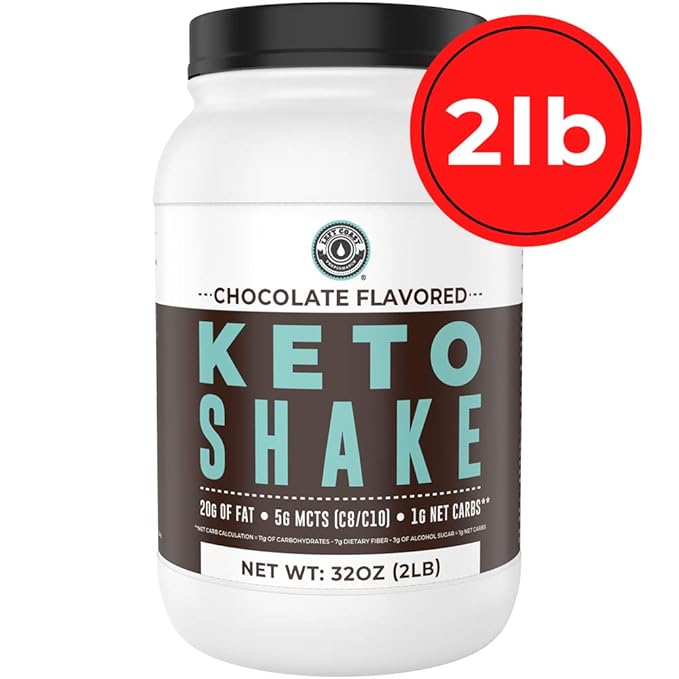 Keto Meal Replacement Shakes Chocolate 2lbs Low Carb Keto Protein Shake Mix MCT Powder Grass Fed Hydrolyzed Collagen Peptides Keto Breakfast Shake 20g Fat 14g Protein 1 Net Carb Zero Sugar